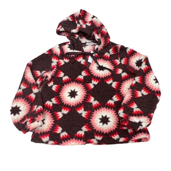 LOFT Sherpa Hoodie Sunburst Size Medium New with Tags - Picture 4 of 11